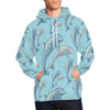 Pattern Print Dolphin Men Pullover Hoodie-grizzshop