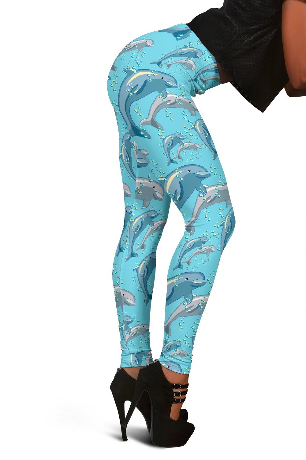 Pattern Print Dolphin Women Leggings-grizzshop