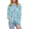 Pattern Print Dolphin Women Pullover Hoodie-grizzshop