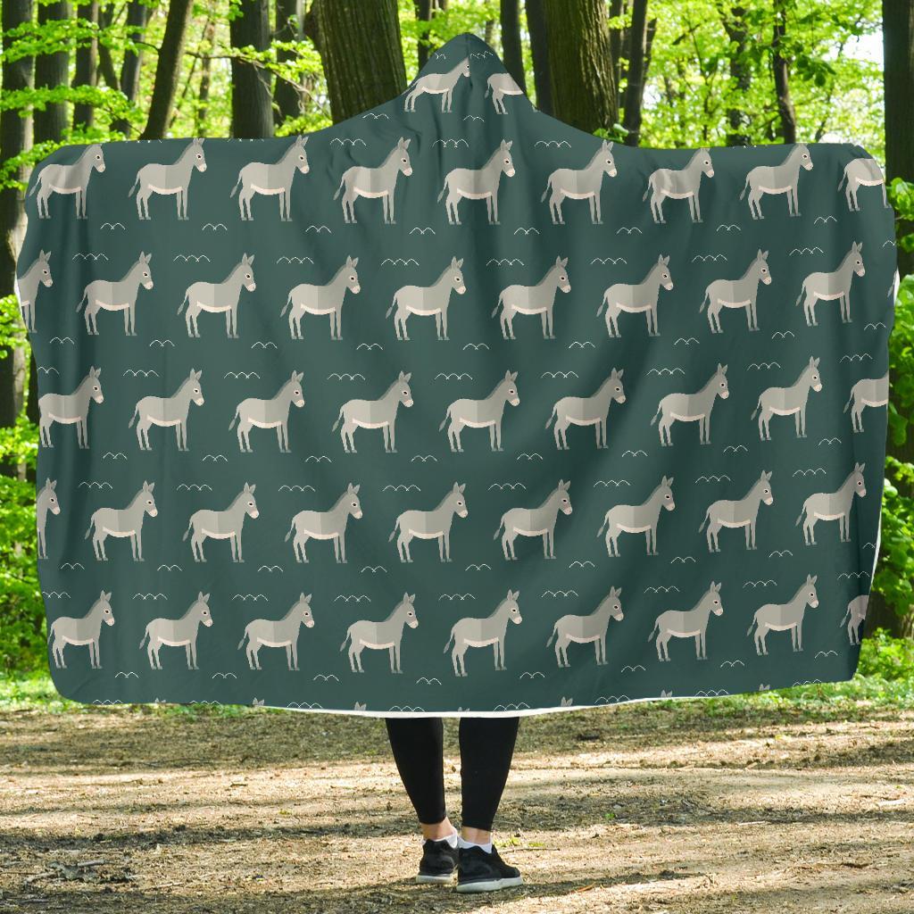 Pattern Print Donkey Hooded Blanket-grizzshop