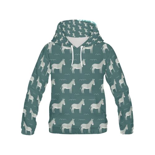 Pattern Print Donkey Women Pullover Hoodie-grizzshop