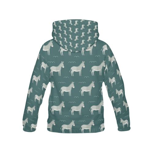 Pattern Print Donkey Women Pullover Hoodie-grizzshop