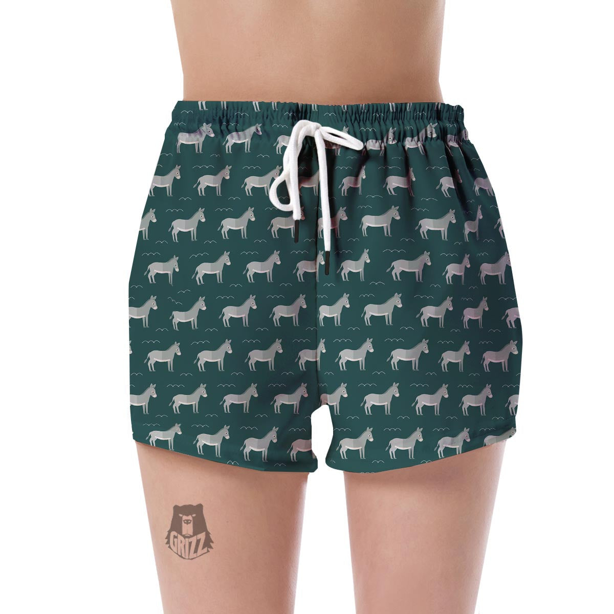 Pattern Print Donkey Women's Shorts-grizzshop