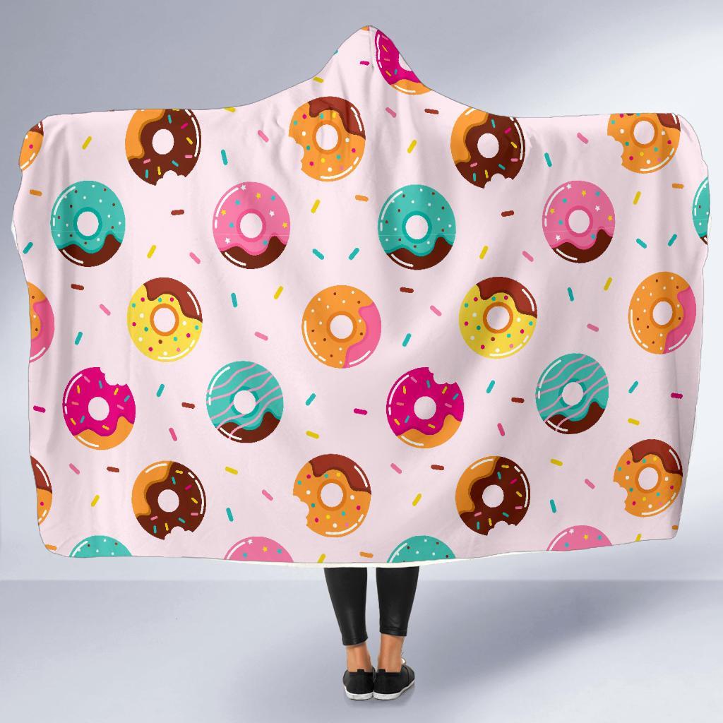 Pattern Print Donut Hooded Blanket-grizzshop