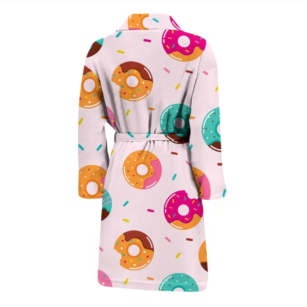 Pattern Print Donut Men Long Robe-grizzshop