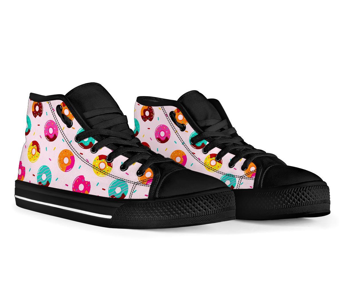 Pattern Print Donut Men Women's High Top Shoes-grizzshop