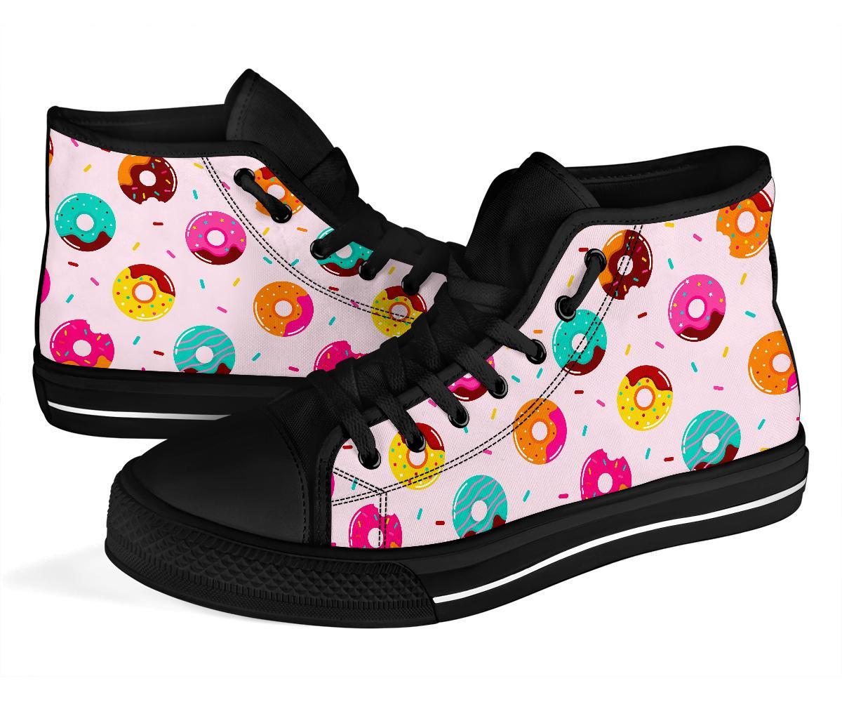 Pattern Print Donut Men Women's High Top Shoes-grizzshop