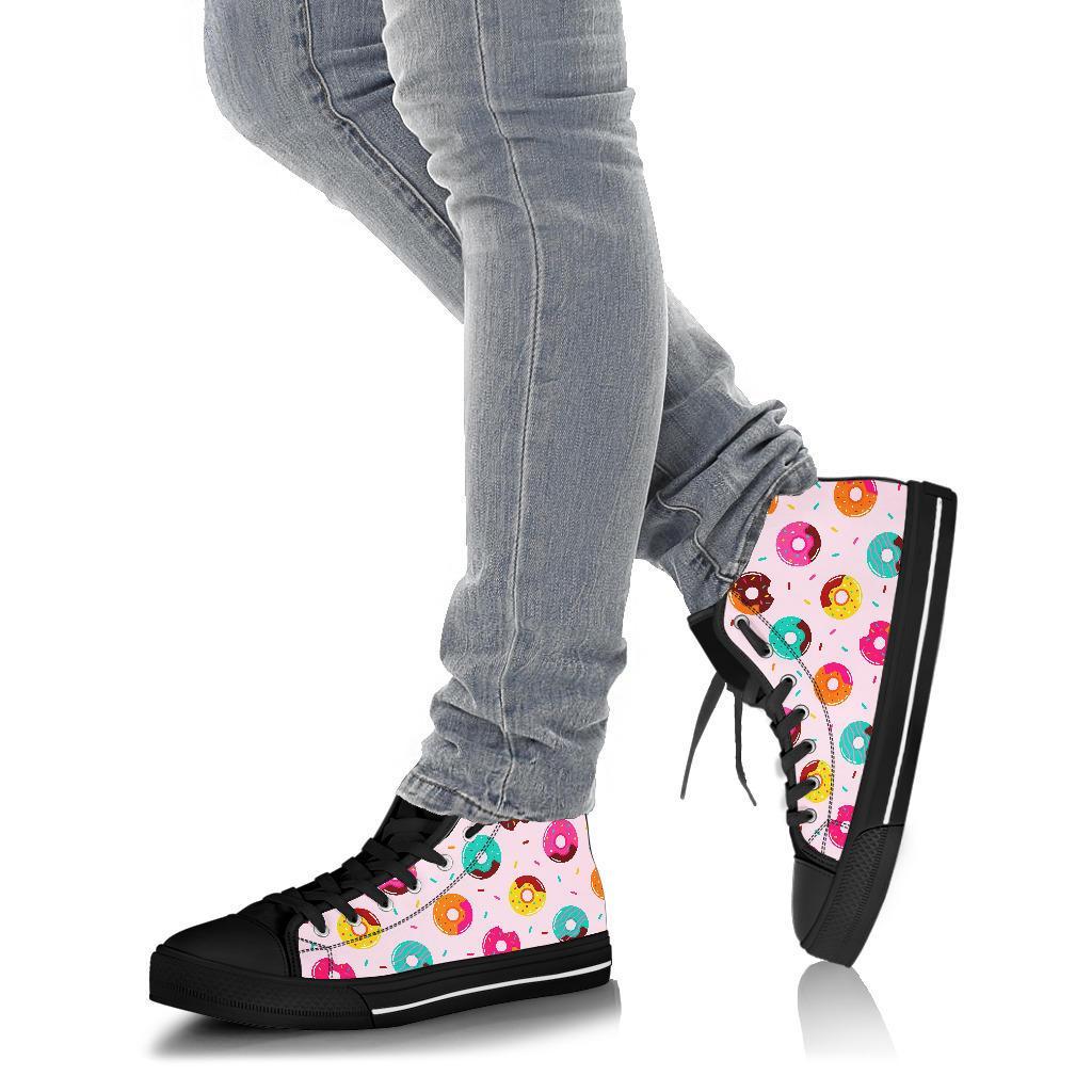 Pattern Print Donut Men Women's High Top Shoes-grizzshop