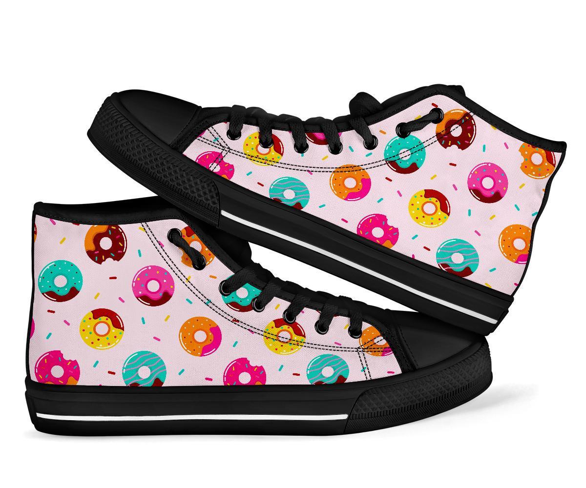 Pattern Print Donut Men Women's High Top Shoes-grizzshop