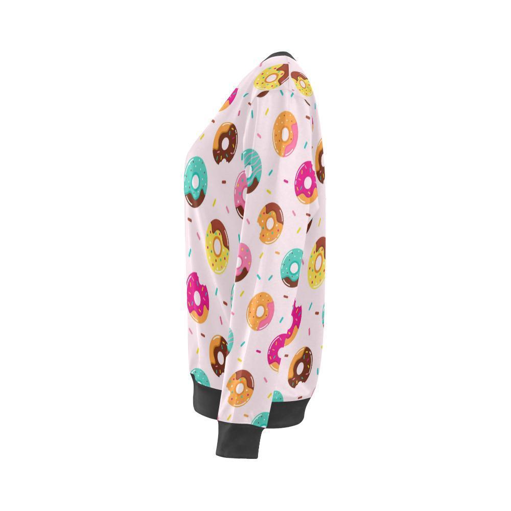 Pattern Print Donut Women's Sweatshirt-grizzshop