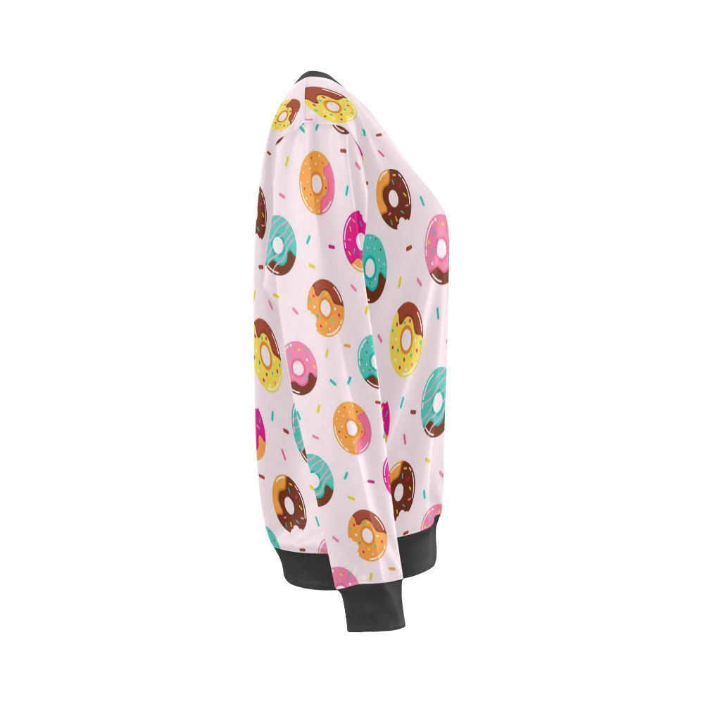 Pattern Print Donut Women's Sweatshirt-grizzshop