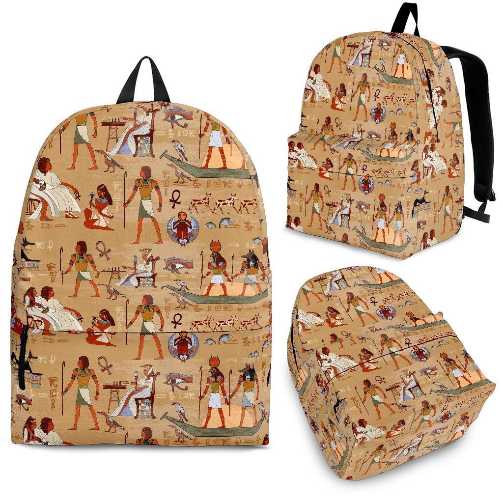 Pattern Print Egyptian Backpack-grizzshop