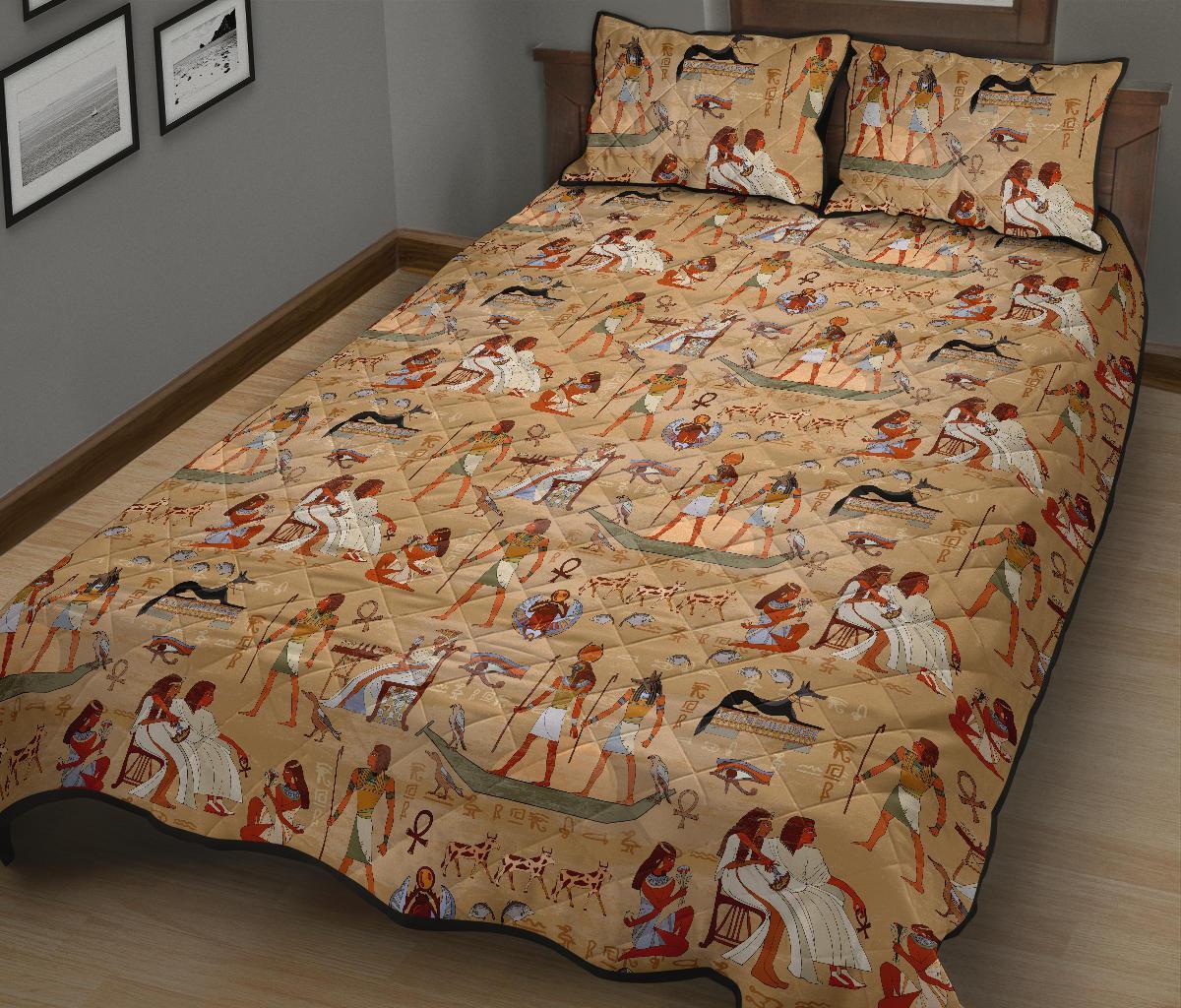 Pattern Print Egyptian Bed Set Quilt-grizzshop