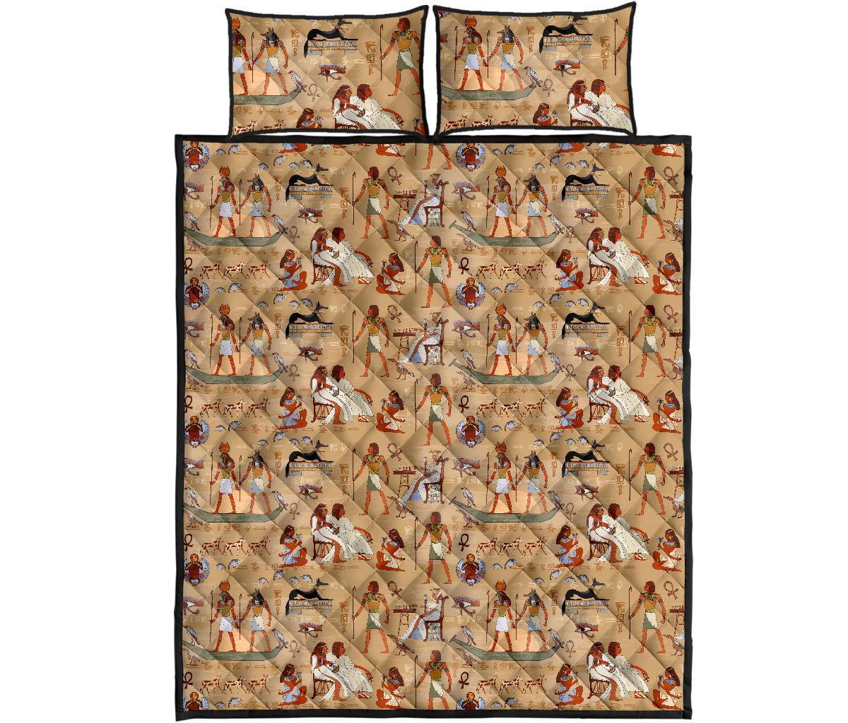 Pattern Print Egyptian Bed Set Quilt-grizzshop