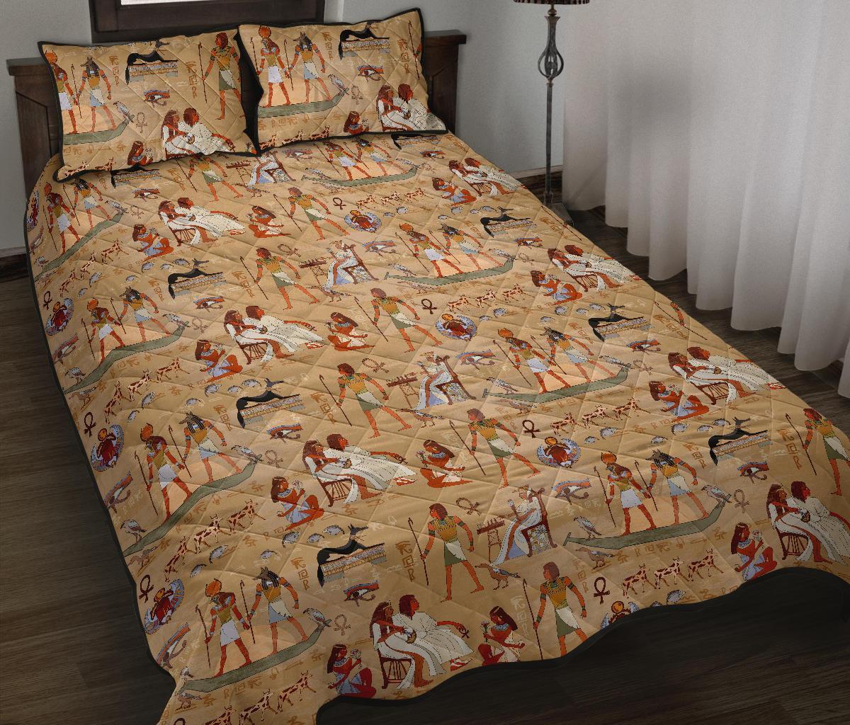 Pattern Print Egyptian Bed Set Quilt-grizzshop