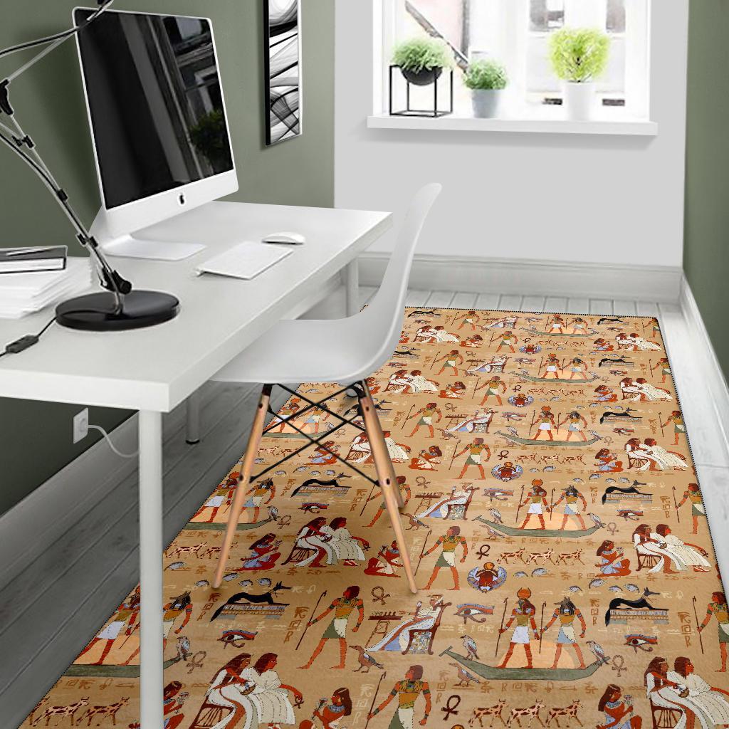 Pattern Print Egyptian Floor Mat-grizzshop
