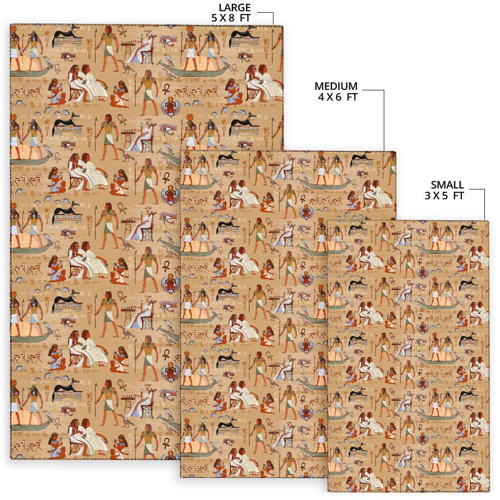 Pattern Print Egyptian Floor Mat-grizzshop