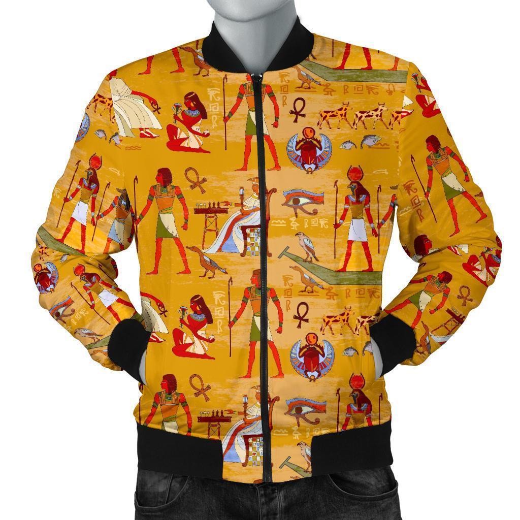 Pattern Print Egyptian Men's Bomber Jacket-grizzshop