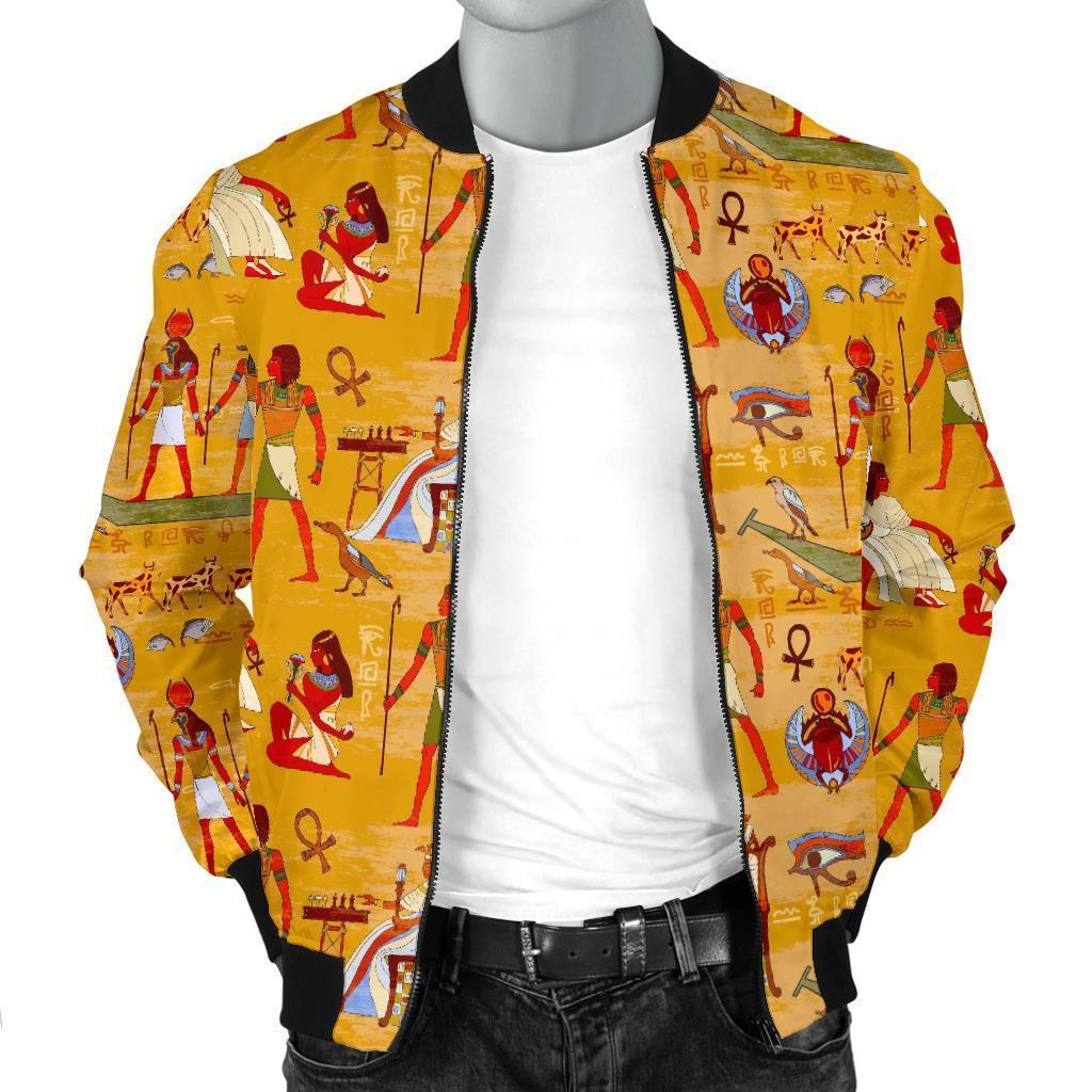 Pattern Print Egyptian Men's Bomber Jacket-grizzshop