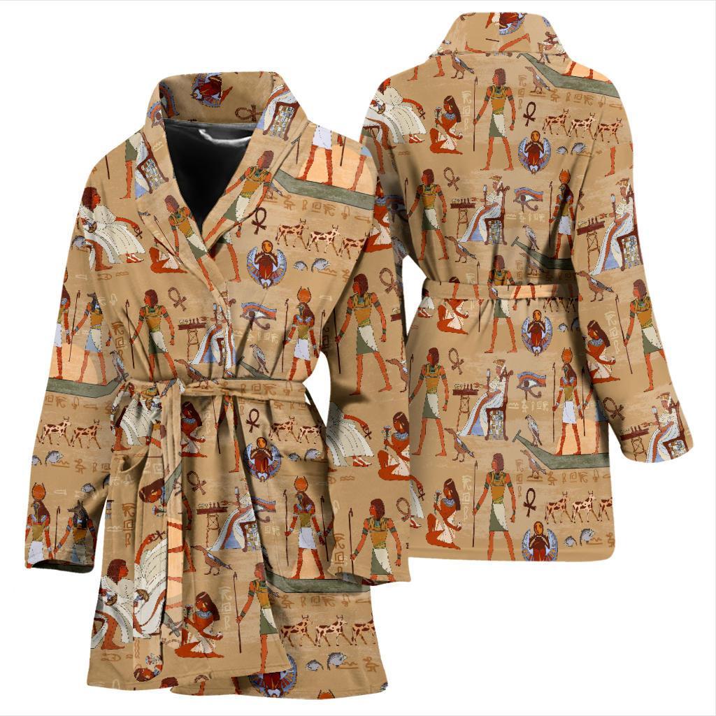 Pattern Print Egyptian Women Long Robe-grizzshop