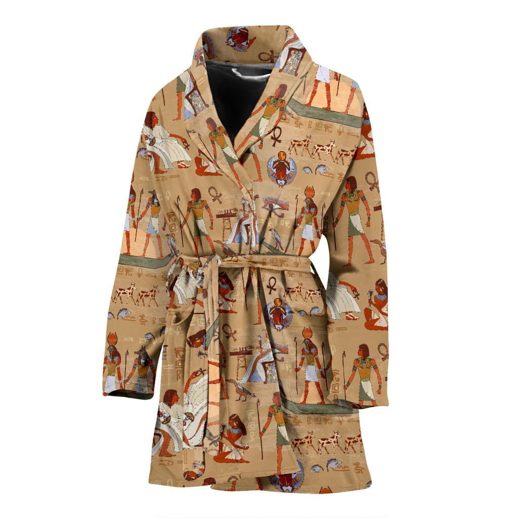 Pattern Print Egyptian Women Long Robe-grizzshop