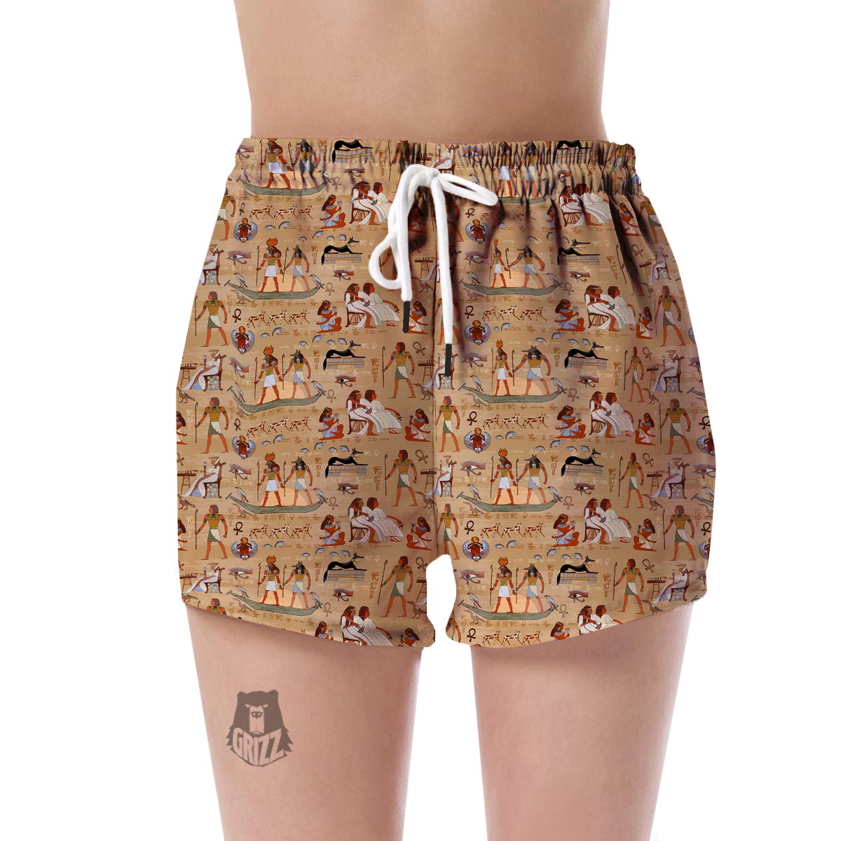Pattern Print Egyptian Women's Shorts-grizzshop