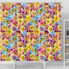 Pattern Print Emoji Bathroom Shower Curtain-grizzshop