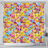 Pattern Print Emoji Bathroom Shower Curtain-grizzshop