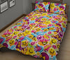 Pattern Print Emoji Bed Set Quilt-grizzshop