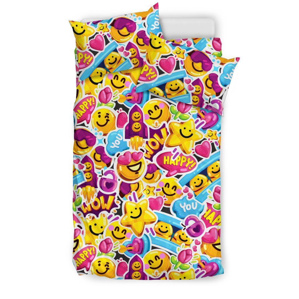 Pattern Print Emoji Duvet Cover Bedding Set-grizzshop