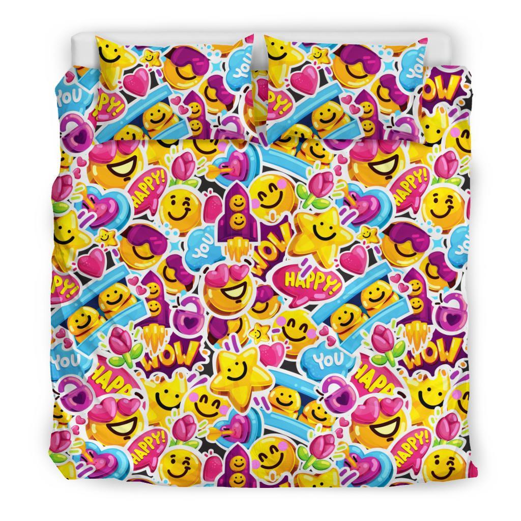 Pattern Print Emoji Duvet Cover Bedding Set-grizzshop