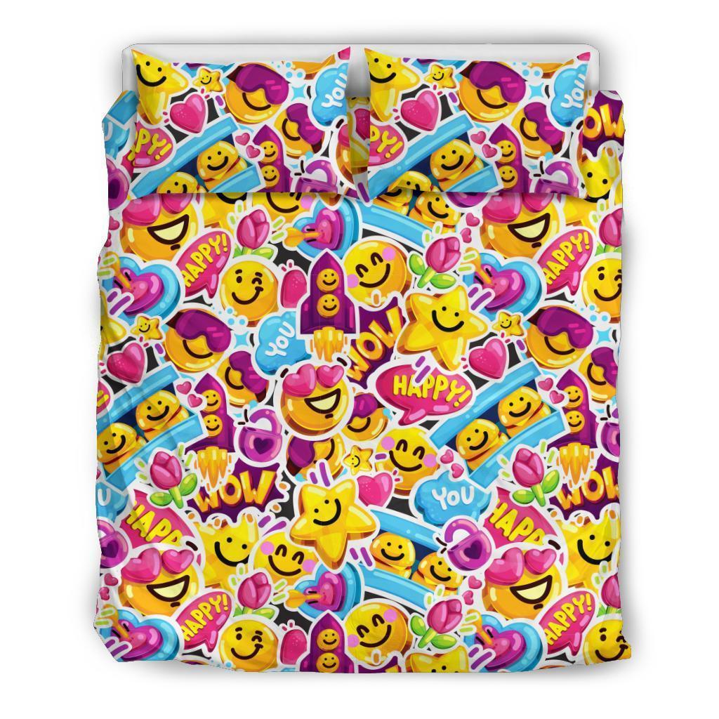 Pattern Print Emoji Duvet Cover Bedding Set-grizzshop