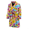 Pattern Print Emoji Men Long Robe-grizzshop