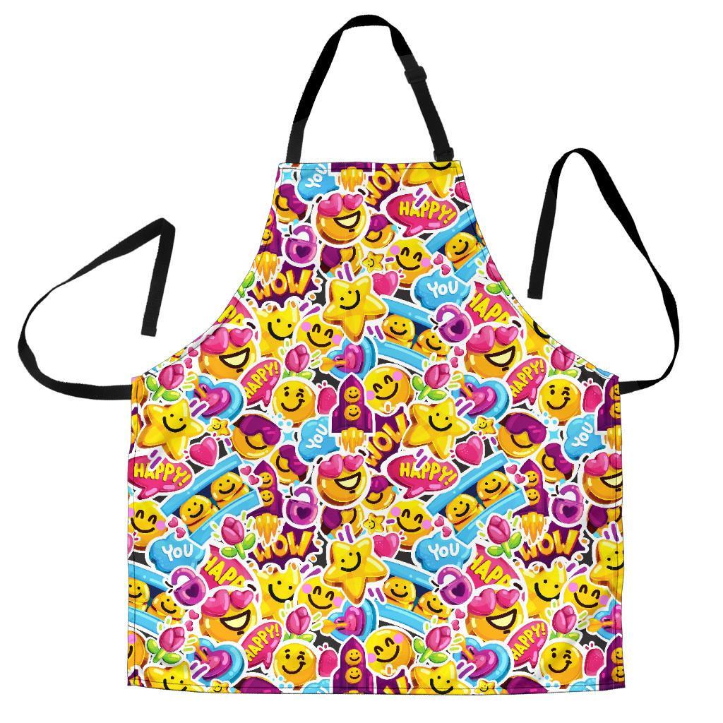 Pattern Print Emoji Men's Apron-grizzshop