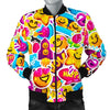 Pattern Print Emoji Men's Bomber Jacket-grizzshop