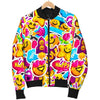 Pattern Print Emoji Men's Bomber Jacket-grizzshop