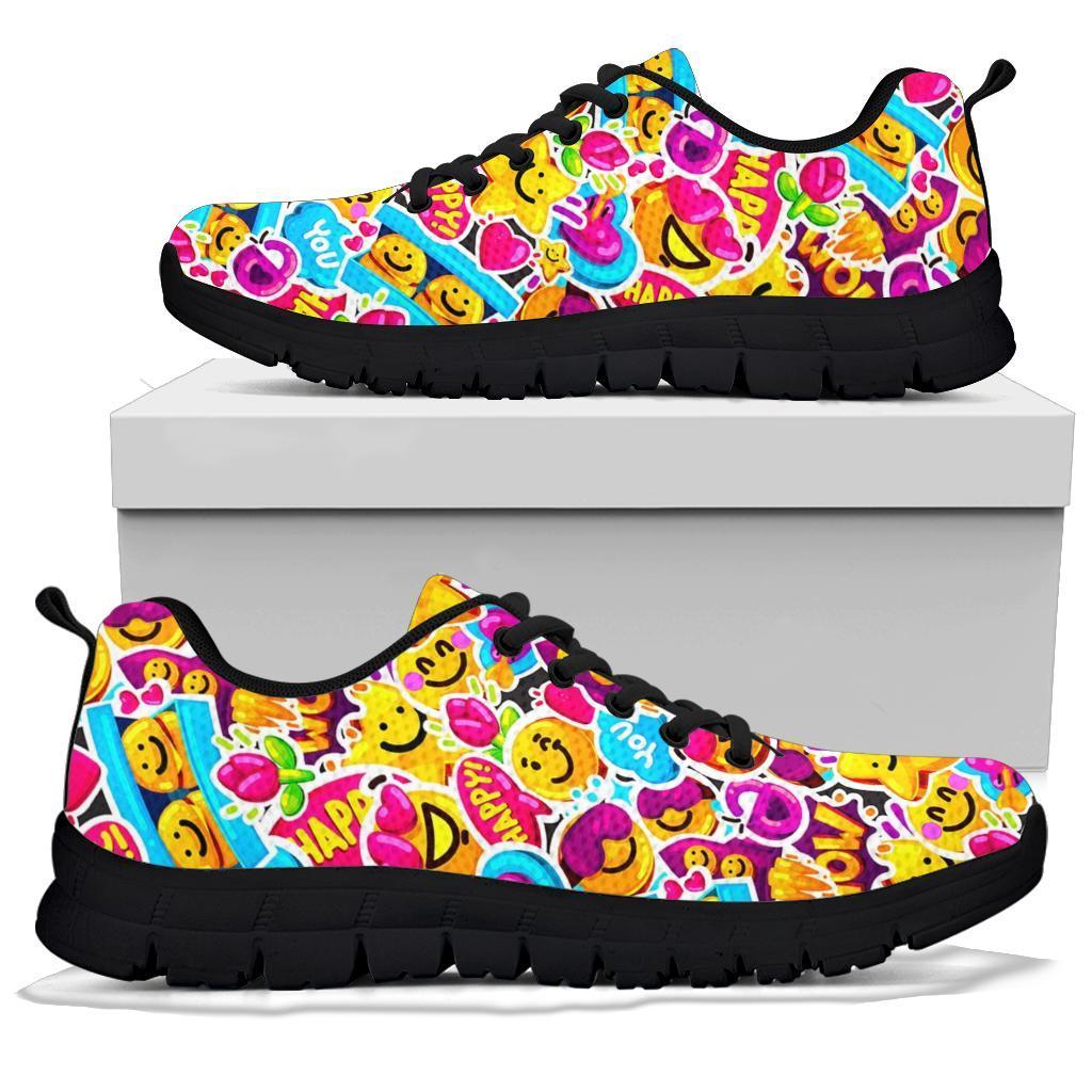 Pattern Print Emoji Sneaker Shoes For Men Women-grizzshop