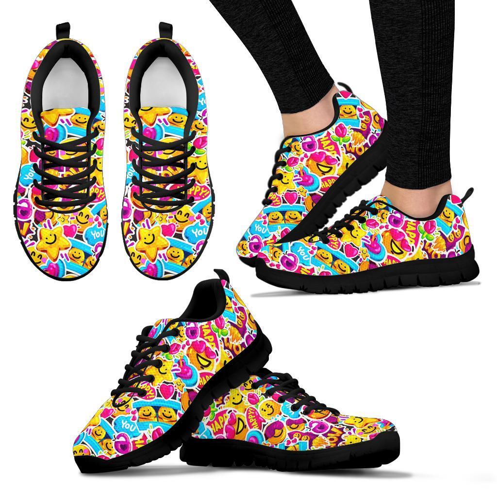 Pattern Print Emoji Sneaker Shoes For Men Women-grizzshop