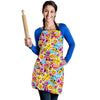 Pattern Print Emoji Women's Apron-grizzshop