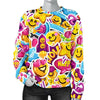 Pattern Print Emoji Women's Sweatshirt-grizzshop