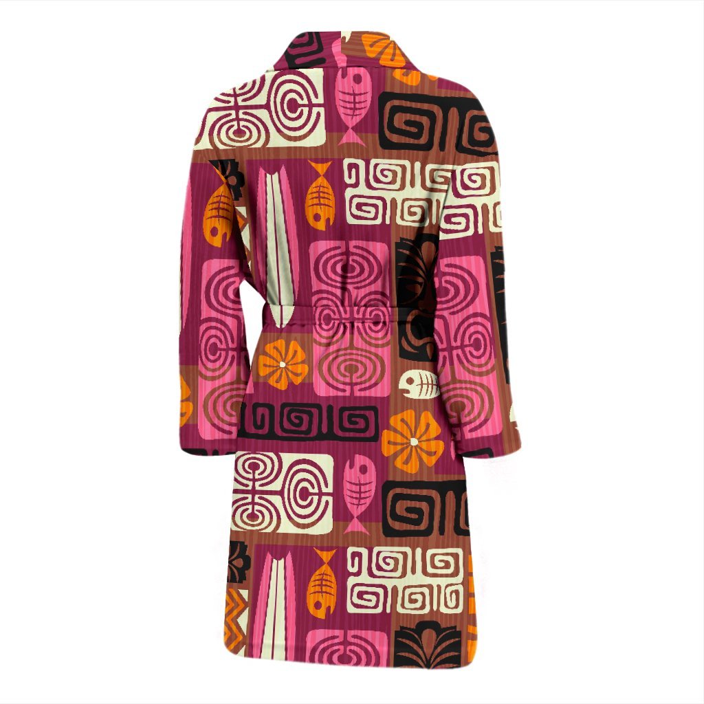 Pattern Print Ethnic Men Long Robe-grizzshop