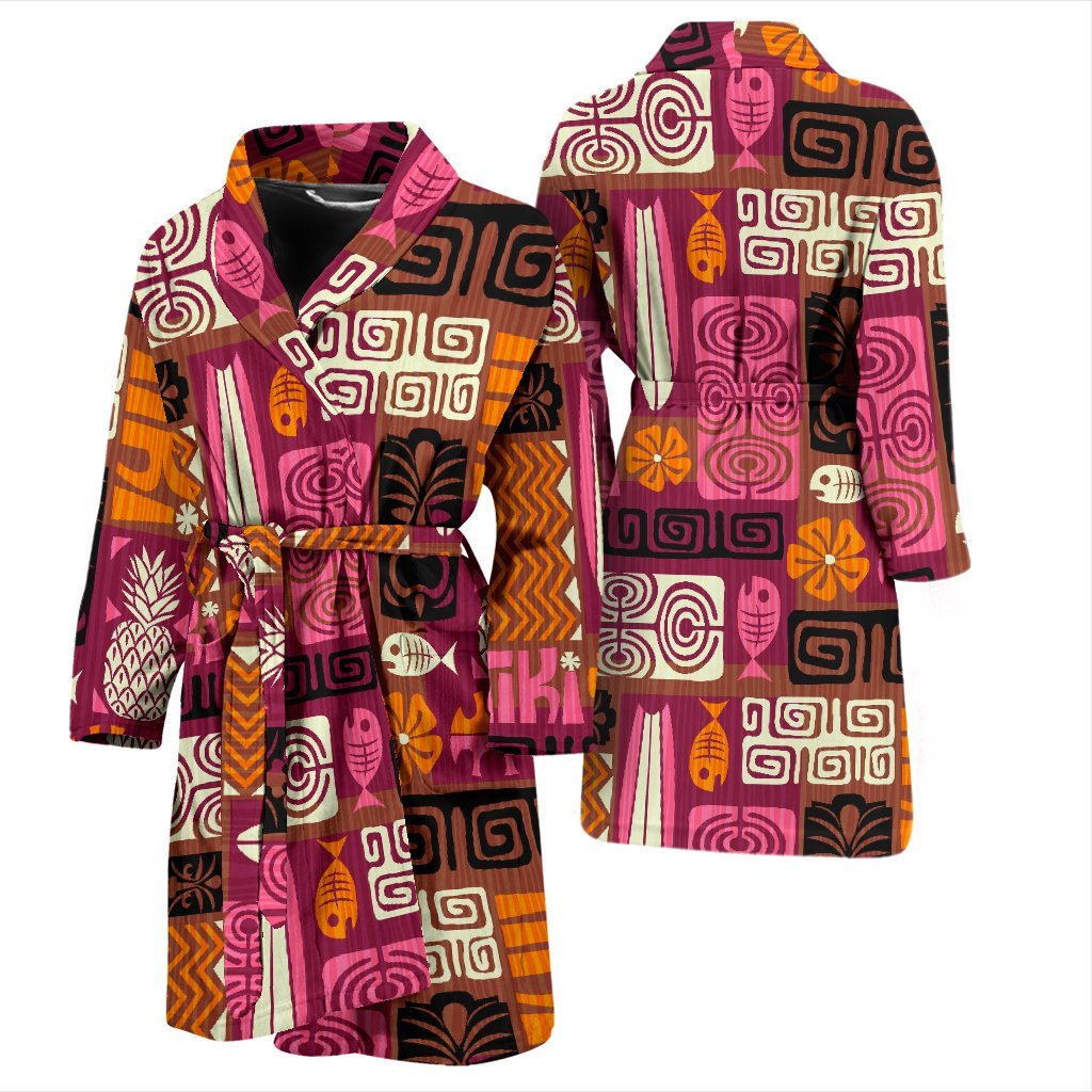 Pattern Print Ethnic Men Long Robe-grizzshop