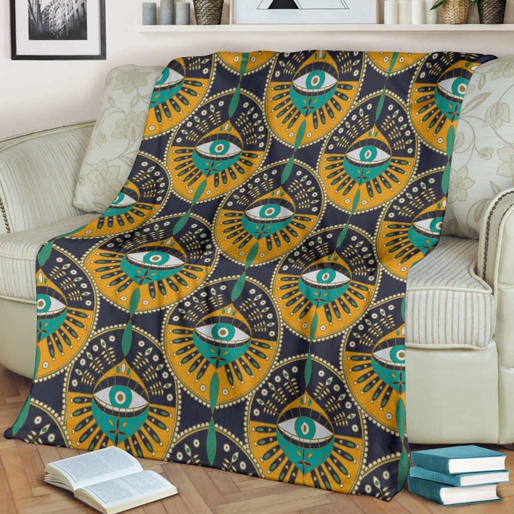 Pattern Print Evil Eye Blanket-grizzshop