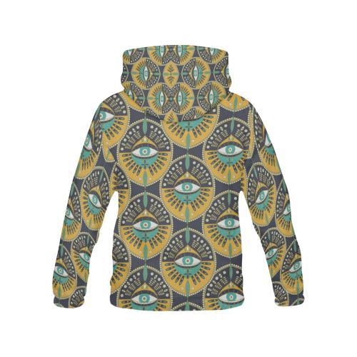 Pattern Print Evil Eye Men Pullover Hoodie-grizzshop