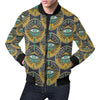 Pattern Print Evil Eye Men's Bomber Jacket-grizzshop