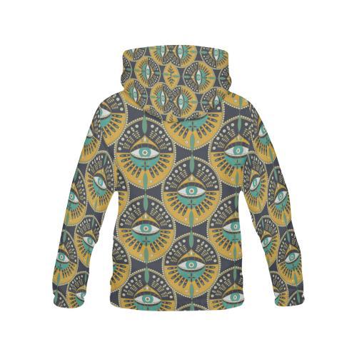 Pattern Print Evil Eye Women Pullover Hoodie-grizzshop