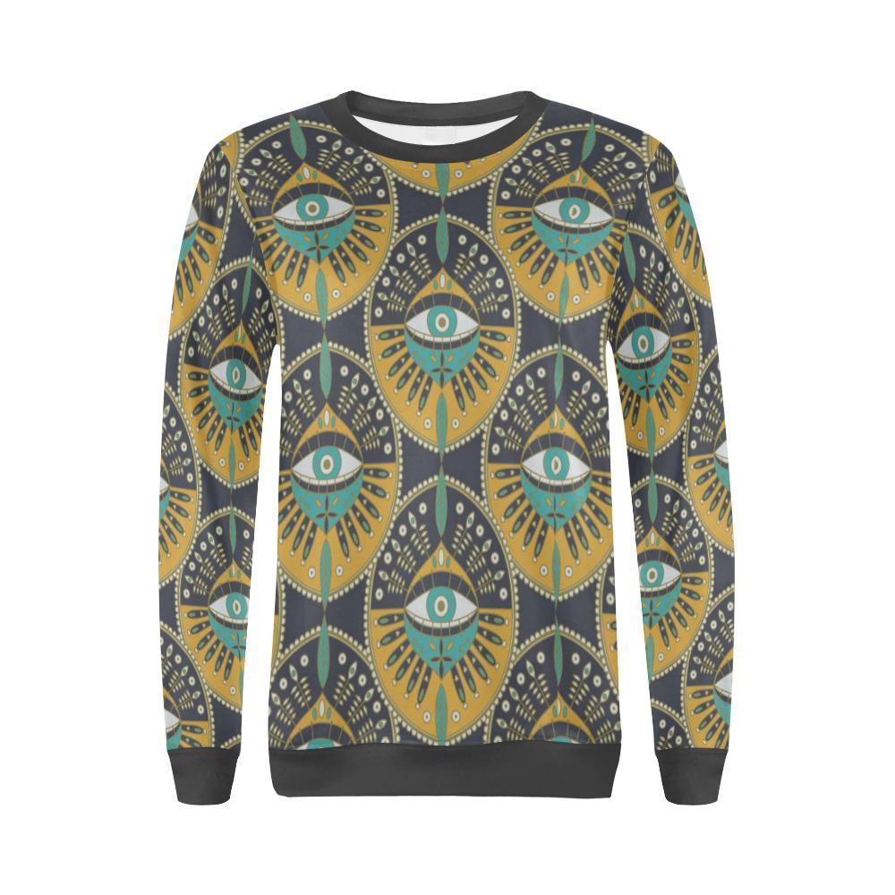 Pattern Print Evil Eye Women's Sweatshirt-grizzshop