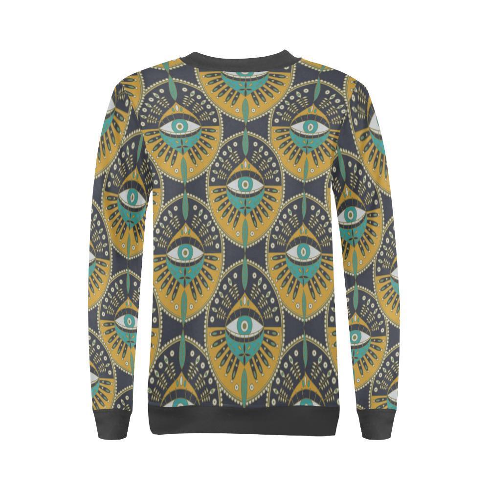 Pattern Print Evil Eye Women's Sweatshirt-grizzshop