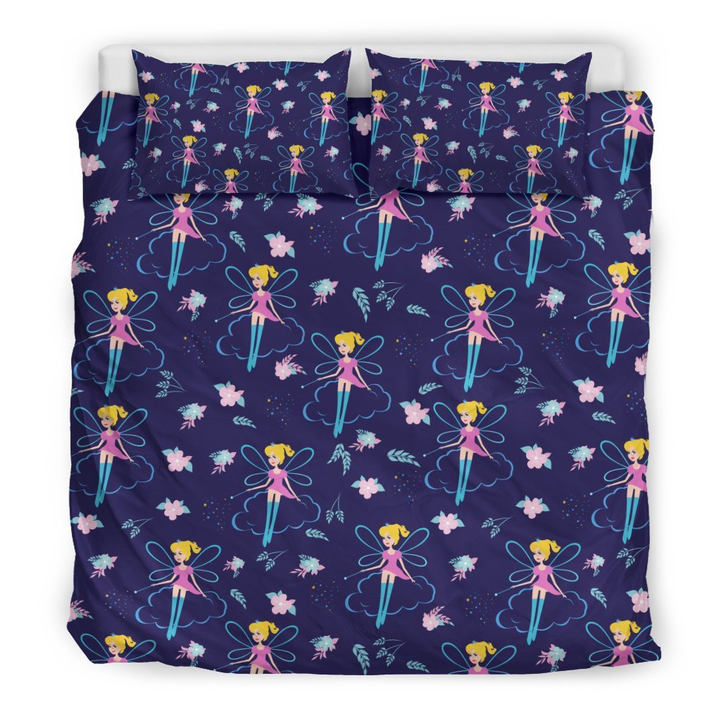 Pattern Print Fairy Duvet Cover Bedding Set-grizzshop