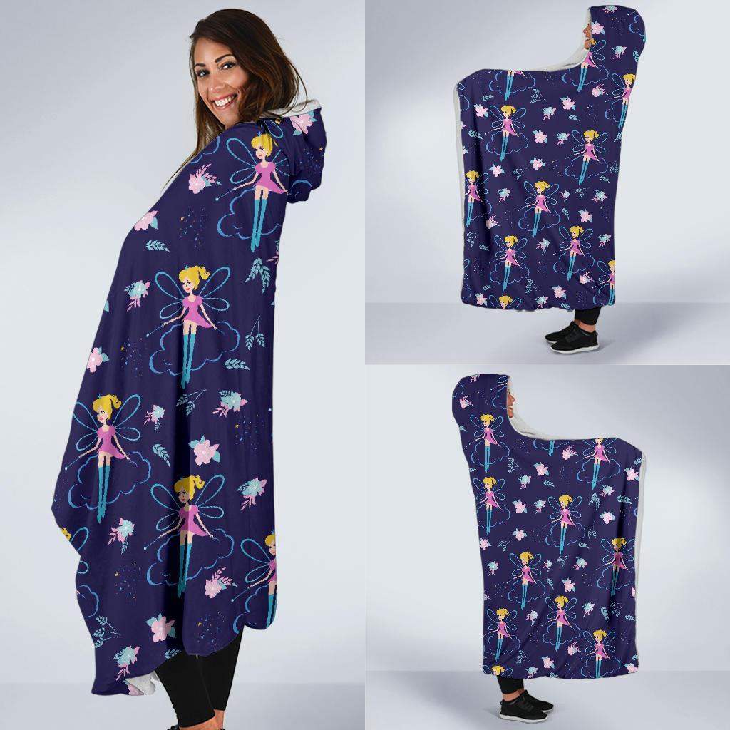 Pattern Print Fairy Hooded Blanket-grizzshop